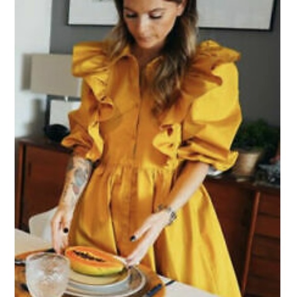 New ZARA RUFFLED VOLUMINOUS DRESS - Picture 13 of 17